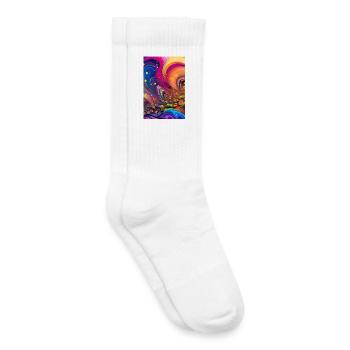 Abstrakte Kunst - Kinder Tennissocken - Weiß - Rechts