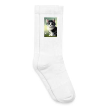 Bébé chat - Chaussettes de tennis bio enfant - blanc - Droite