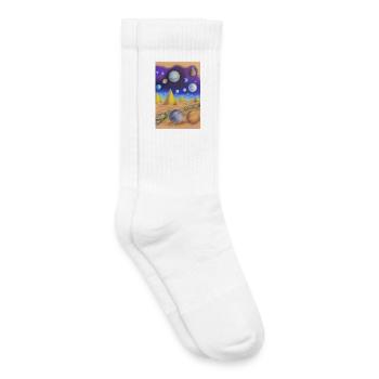 Weltall und Planeten - Kinder Tennissocken - Weiß - Rechts