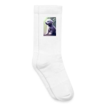 Bébé chien - Chaussettes de tennis bio enfant - blanc - Droite
