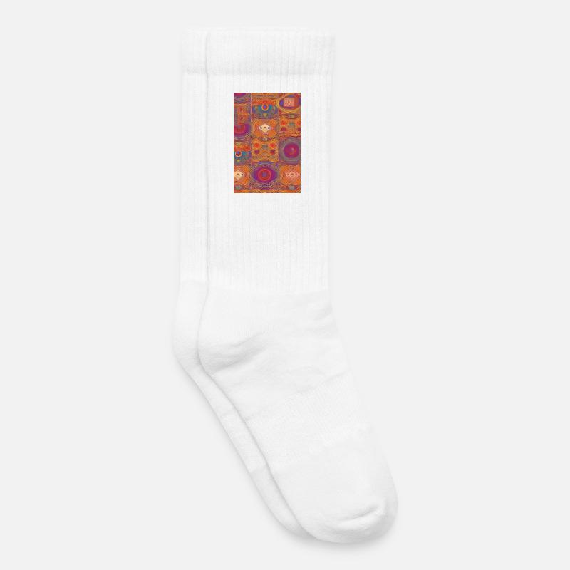 Retro Muster - Kinder Tennissocken - Weiß
