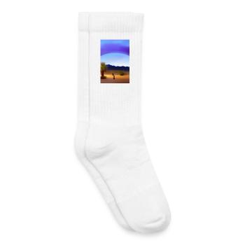 Désert d’Arabie - Chaussettes de tennis bio enfant - blanc - Droite