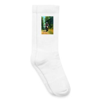 Équitation en motocross - Chaussettes de tennis bio enfant - blanc - Droite