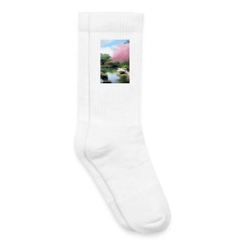 Jardin zen chinois - Chaussettes de tennis bio enfant - blanc - Droite