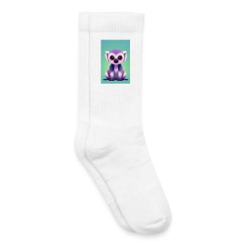 Singe lémurien - Chaussettes de tennis bio enfant - blanc - Droite