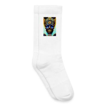 Blue skull - Chaussettes de tennis bio enfant - blanc - Droite