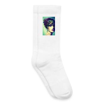 Abstrakte Gesichts Kunst - Kinder Tennissocken - Weiß - Rechts