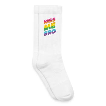 Pride Month LGBTQ - Kiss Me Bro - Kids Tennis Socks - white - Right