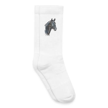 Pferd Portrait Totilas - Kinder Tennissocken - Weiß - Rechts