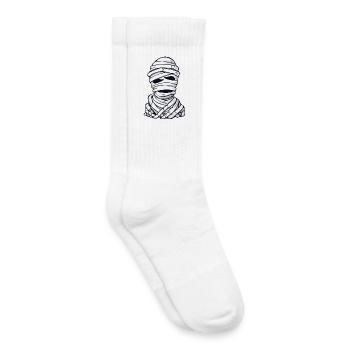 Classic Mummy Cartoon Pattern - Kids Tennis Socks - white - Right