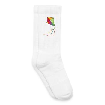 bunter Drachen fliegt mit bunten Bänder im Herbst - Kinder Tennissocken - Weiß - Rechts