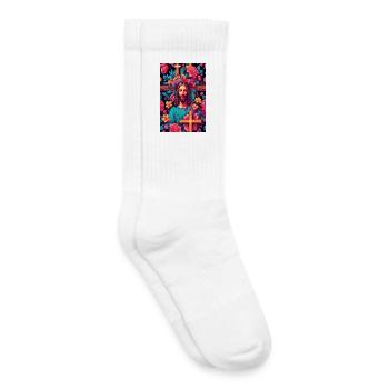 Jesus Christ - Kids Tennis Socks - white - Right
