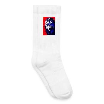 Blauer Löwe (Design 2) - Kinder Tennissocken - Weiß - Rechts
