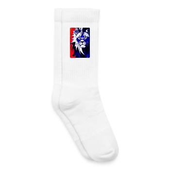 Blauer Löwe (Design1) - Kinder Tennissocken - Weiß - Rechts