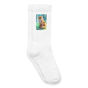 Luchs im Wald - Kinder Tennissocken - Weiß - Rechts