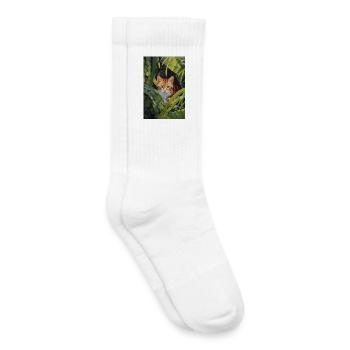 Niedliche rotbraune Katze Illustration - Kinder Tennissocken - Weiß - Rechts