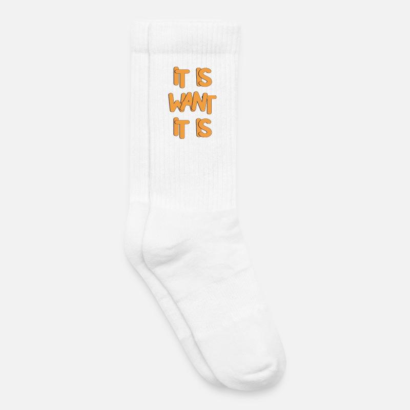 Conception typographique expressive et audacieuse - Chaussettes de tennis bio enfant - blanc