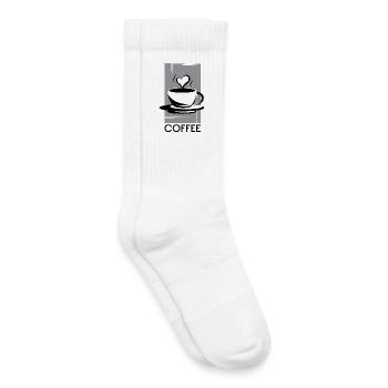 coffee Café Kaffee Symbol Herz Liebe Entspannung - Kinder Tennissocken - Weiß - Rechts