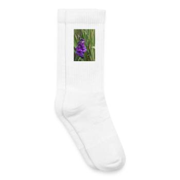 Gladiole – Stärke in Blüte - Kinder Tennissocken - Weiß - Rechts