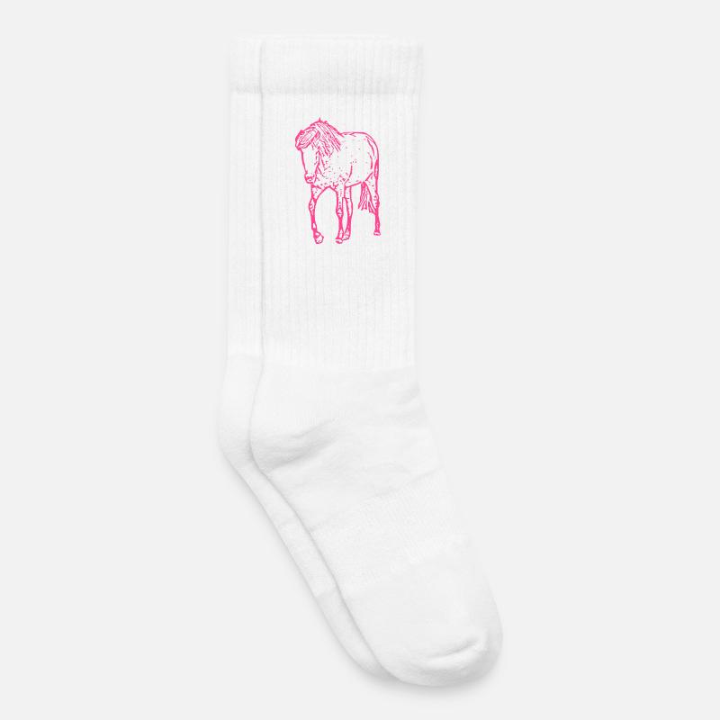 Hest pink pink - Tennisstrømper børn - hvid