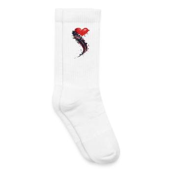 Schnelles Auto mit Herzform hinten | Liebhaber von Geschwindigkeit - Kinder Tennissocken - Weiß - Rechts