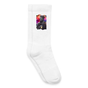 Sépia entre les couleurs - Chaussettes de tennis bio enfant - blanc - Droite