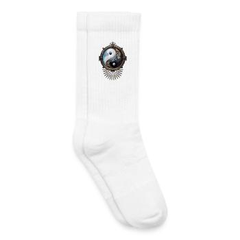 Elegantes Yin-Yang-Zeichen im Steampunk-Stil. - Kinder Tennissocken - Weiß - Rechts