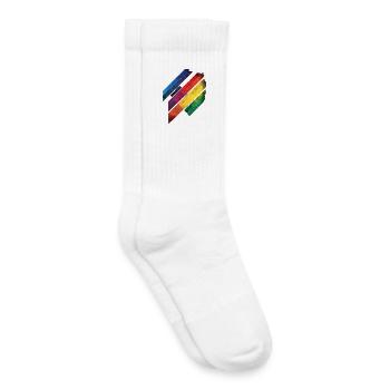 Abstrait Rainbow Pride Tornado Design - Vibrant - Chaussettes de tennis bio enfant - blanc - Droite