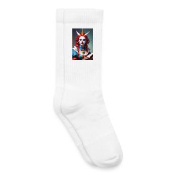 Clown Frau mit drei Hörnern - Kinder Tennissocken - Weiß - Rechts