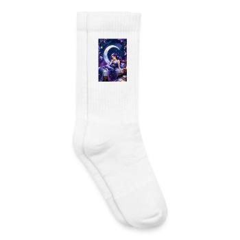 Lire et s’endormir - Chaussettes de tennis bio enfant - blanc - Droite