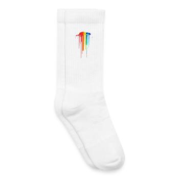 Dezentes und cooles tropfendes Pride-Flaggen-Regenbogen-Design - Kinder Tennissocken - Weiß - Rechts