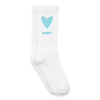 VIELEN DANK. GELIEBTE. MEISTER - Kinder Tennissocken - Weiß - Rechts