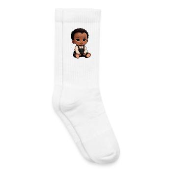 Süßes und glückliches Cartoon-Baby - Kinder Tennissocken - Weiß - Rechts