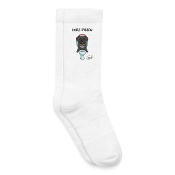 Gaming Hund der auf der Toilette , kurz pissen - Kinder Tennissocken - Weiß - Rechts