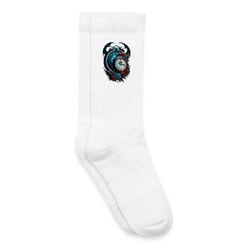 Die Uhr im Nebel der Unendlichkeit. - Kinder Tennissocken - Weiß - Rechts