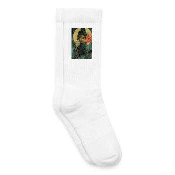 Moonlight Samurai in Asian Style - Kids Tennis Socks - white - Right