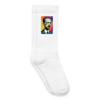 Rainer Maria Rilke t-shirt pop art bande dessinée - Chaussettes de tennis bio enfant - blanc - Droite