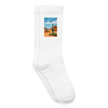 Poster Illustration Paysage de Désert - Chaussettes de tennis bio enfant - blanc - Droite