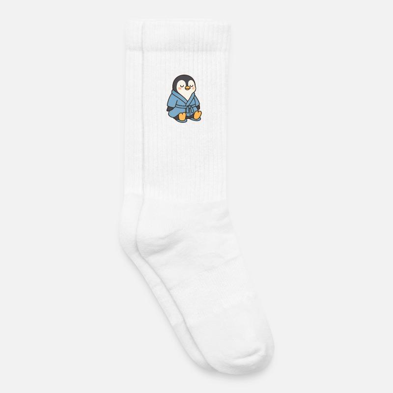 Pinguin im Bademantel - Kinder Tennissocken - Weiß