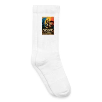 Construire des ponts ensemble Ukraine / Allemagne - Chaussettes de tennis bio enfant - blanc - Droite