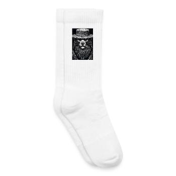 Le Grizzli silencieux - Chaussettes de tennis bio enfant - blanc - Droite