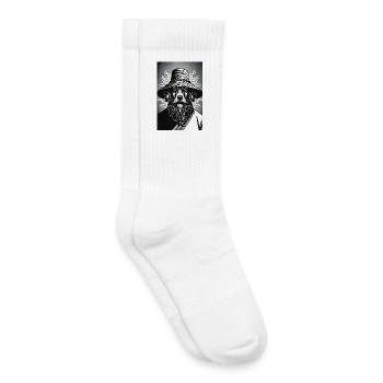 Le chien vigilant - Chaussettes de tennis bio enfant - blanc - Droite