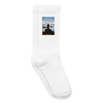 Caspar David Friedrich Wanderer über dem Nebelmeer - Kinder Tennissocken - Weiß - Rechts