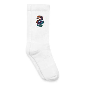 Serpent coloré - Chaussettes de tennis bio enfant - blanc - Droite
