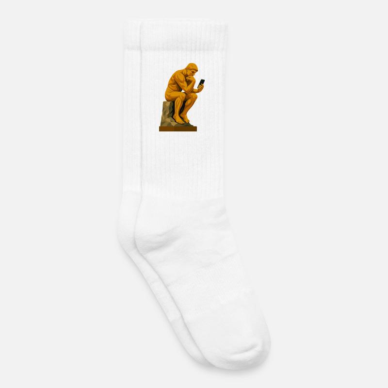 The Thinker (connected) - Kids Tennis Socks - white