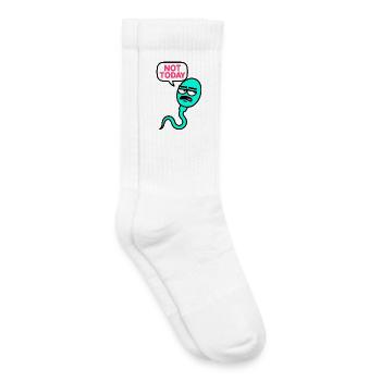 Illustration expressive de serpent au visage triste - Chaussettes de tennis bio enfant - blanc - Droite