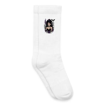 Sorcière gothique violette - Chaussettes de tennis bio enfant - blanc - Droite