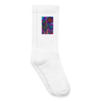 Aztekischer Krieger und Symbole - Kinder Tennissocken - Weiß - Rechts