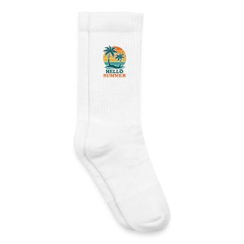 Strand mit Palmen und Sonnenuntergang - Kinder Tennissocken - Weiß - Rechts