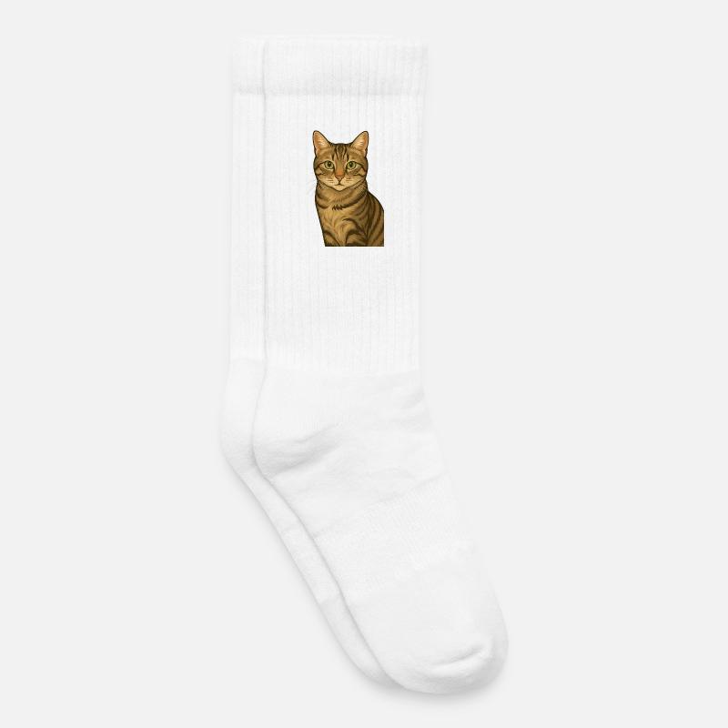 Stolze Tigerkatze - Kinder Tennissocken - Weiß